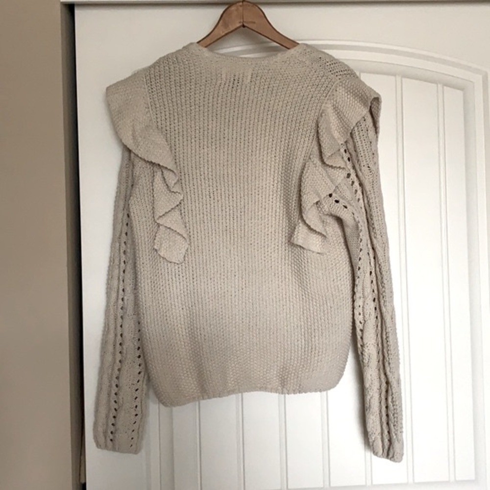 New Universal Thread Cable Knit Open Ruffle Cardi… - image 6